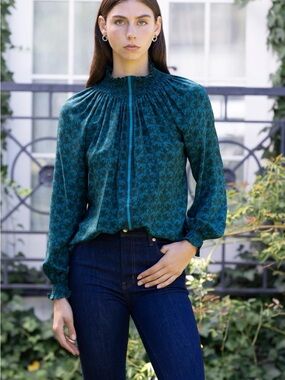 Rungolee Brooklyn Full Sleeve Silk Blouse , Small
